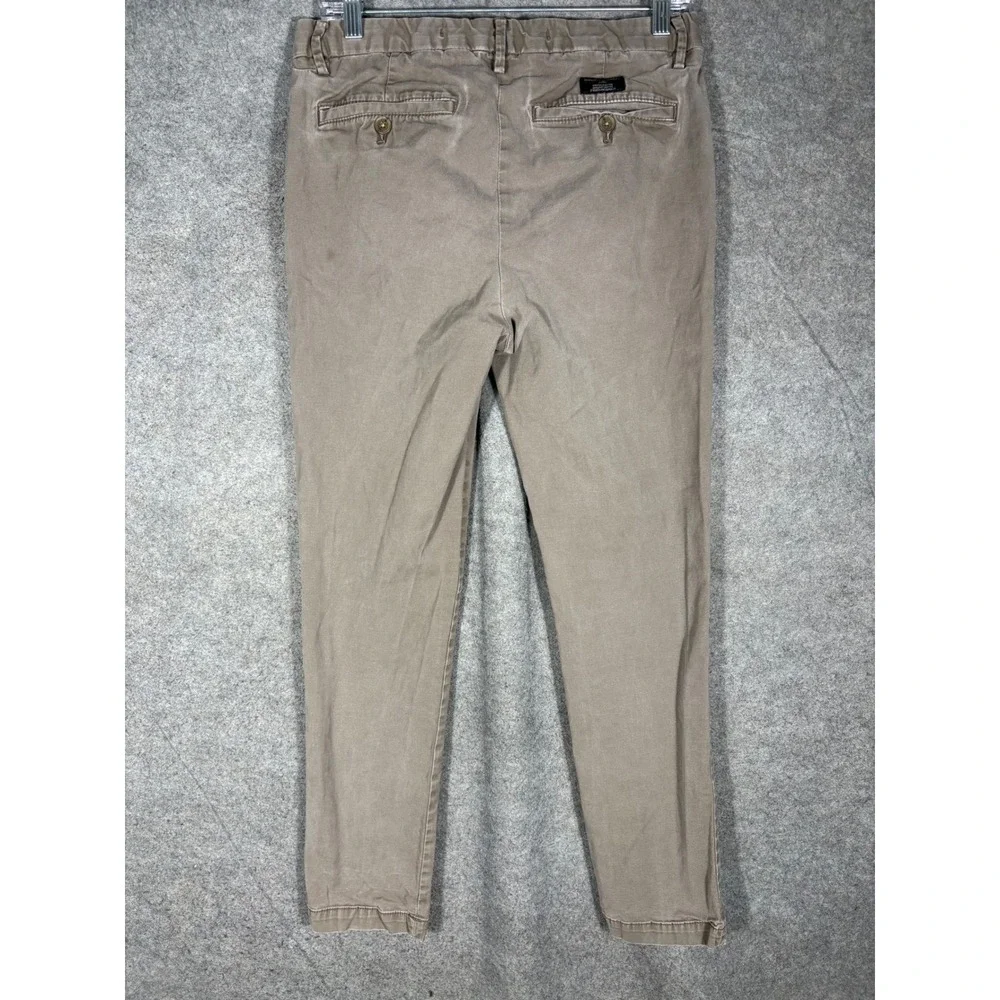 Banana Republic Mens Lived-In Chino Slim Fit Pants Light Coffee Bean Brown 31x32